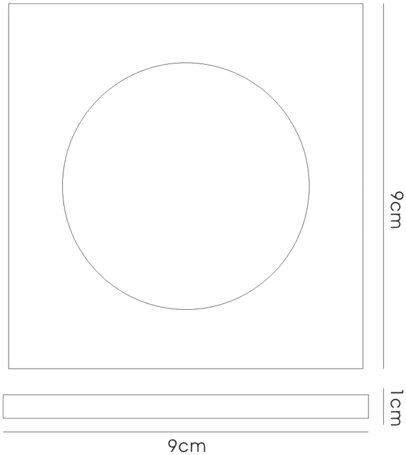 IL30817BL  Crystal Downlight Shallow Square Rim Only Black